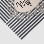 Mousseline Tissu Papier Plage Bande Noire (Détail)