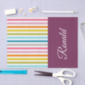 Mousseline Tissu Papier rayures Bourgogne (Artisanat)