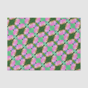 Mousseline Tissu papier rose Lotus Abstrait