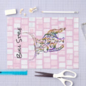 Mousseline Tissu Papier Tige Style Brick rose (Artisanat)