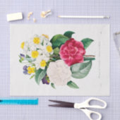 MOUSSELINE TISSUE PAPIER : CAMELLIA NARCISSUS & PANSY (Artisanat)