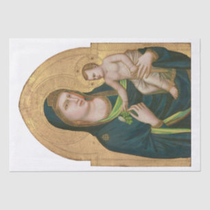 MOUSSELINE TISSUE PAPIER : MADONNA & ENFANT : GIOTTO : 1337