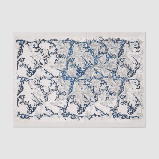 MOUSSELINE TISSUE PAPIER : WILLIAM MORRIS : WALLFLOWER MOTIF (Recto)