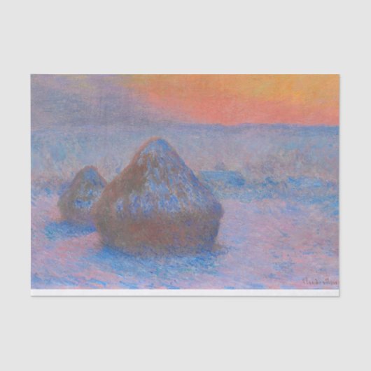 Mousseline Tissus papier HAYSTACK DANS MONET DE NEIGE (Recto)