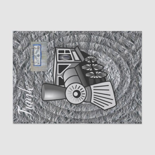 Mousseline Train Vintage papier (Recto)