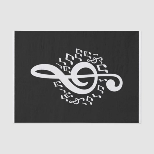 Mousseline Tref Clef Tissu Papier Musique Dessin Découpage (Recto)