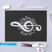 Mousseline Tref Clef Tissu Papier Musique Dessin Découpage (Artisanat)