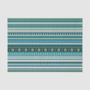 Mousseline Tribal Turquoise Bleu Motif Tissu Papier papier