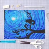 Mousseline TSP 098 - Chat et le clair de lune - papier de (Artisanat)