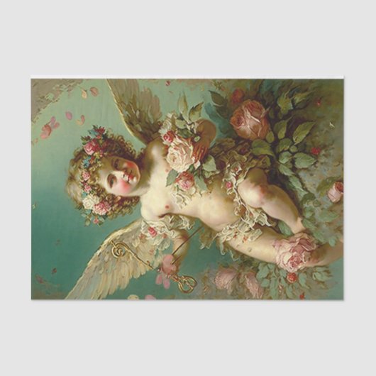 Mousseline Un beau papier Tissu Cherub (Recto)