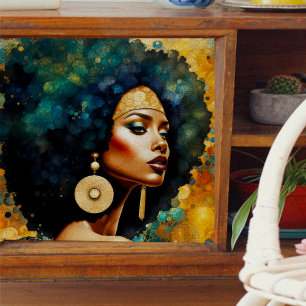 Mousseline Une femme africaine aux oreilles Découpage Papier 