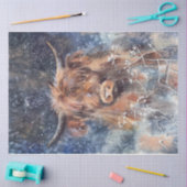 Mousseline Vache Highland en hiver papier de tissus (Artisanat)