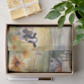 Mousseline Vaches d'aquarelle dans le champ de fleur Papier d (Cadeau)