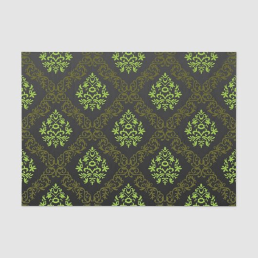 Mousseline Vert floral de papier peint (Recto)
