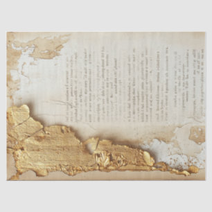 Mousseline Vieux papier avec bords déchirés feuille or mur fi