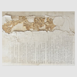 Mousseline Vieux papier avec bords déchirés feuille or mur fi