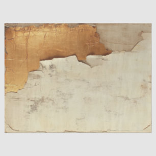 Mousseline Vieux papier avec bords déchirés feuille or mur fi