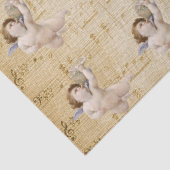 Mousseline Vintage Angels Musical Notes Feuille Tissu Papier (Détail)