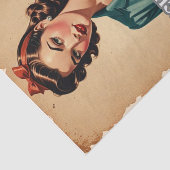 Mousseline Vintage dame avec citation confiance papier découp (Détail)