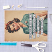 Mousseline Vintage dame avec citation confiance papier découp (Artisanat)