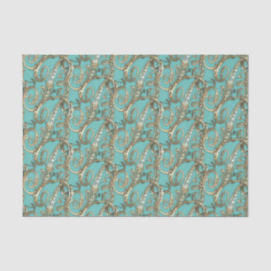 Mousseline Vintage Ornat Or Monogramme R Papier Tissu