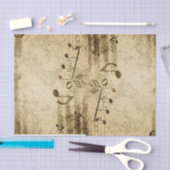 Mousseline Vintage Parchemin Musical Notes Papier Tissu (Artisanat)