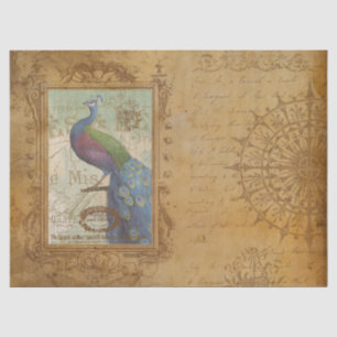 Mousseline Vintage Peacock Brown Antique Papier