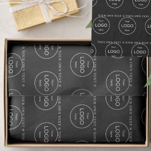 Mousseline Votre propre logo ici entreprise Papier Tissu noir