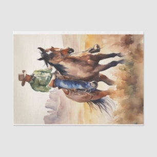 Mousseline Voyage de Cowboy dans le papier découpage aquarell