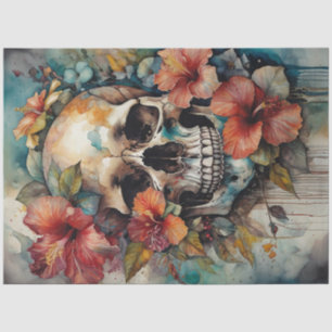 Mousseline Watercolor Floral Hibiscus Ski découpage papier
