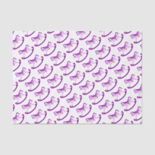 Mousseline Watercolor rocking cheval violet papier tissu art
