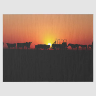 Mousseline Western Cowboy Sunset 12 Découpage Papier de fond