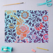 Mousseline William Morris FLEURS SUR LE papier de tissus BLEU (Artisanat)