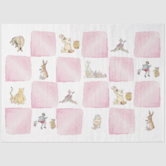 Mousseline Winnie le papier de papier de chèque rose de l'Ooh