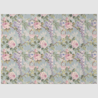 Mousseline Wisteria et papier de tissus Rose