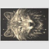 Mousseline Wolf Abstrait faciale Sepia Découpage Papier (Recto)