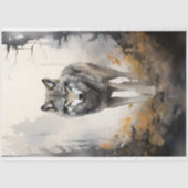 Mousseline Wolf en forêt 3 papier de découpage (Recto)