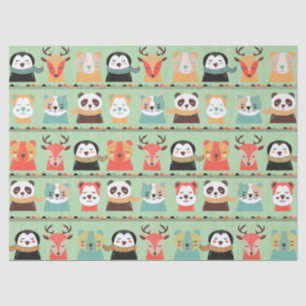 Mousseline Woodland Whimsy Buddies papier de tissus