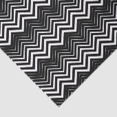 Mousseline Zigzag noir et blanc Chevron Tissu Papier (Détail)