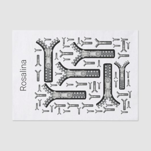 Mousseline Zippers en papier de tissus (Recto)