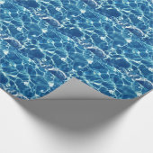 Mousserend blauw water cadeaupapier (Hoek)