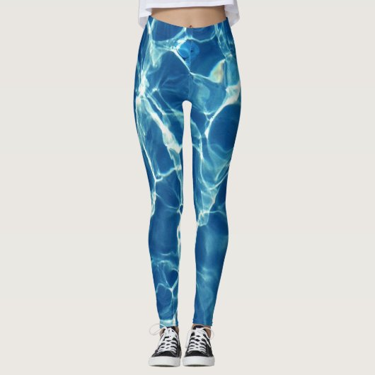 Mousserend blauw water leggings (Voorkant)