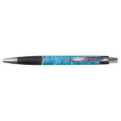 Mousserend blauw zwembad Pool Blue Water Monogram Pen (Achterkant)