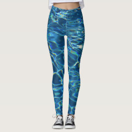 Mousserend blauw zwemwater leggings