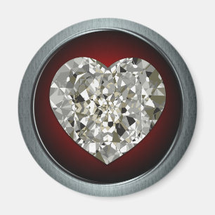 Mousserend Diamond Heart Magnet Magneet