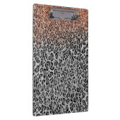 Mousserend Girly Roos Gold Glitter Leopard Monogra Klembord (Rechts)