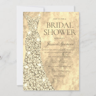 Mousserend Glitter Dress Gown Vrijgezellenfeest Kaart