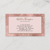Mousserend glitter Roos Gold Diamond Monogram Visitekaartje (Achterkant)