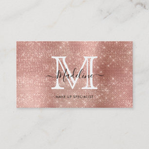 Mousserend glitter Roos Gold Diamond Monogram Visitekaartje