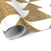 Mousserend goud en witte kerstboom cadeaupapier (Rol Hoek)